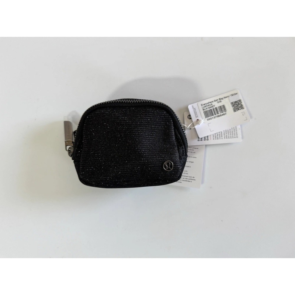 New Lululemon Everywhere Belt Bag Nano Glitter Black Adjustable Arm Band NWT